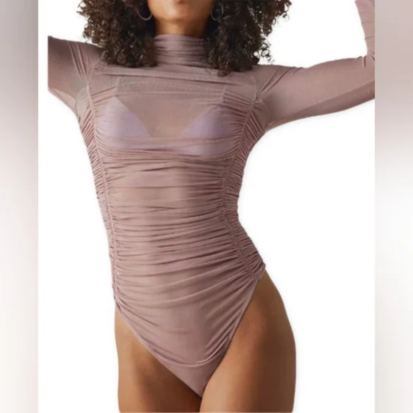 Free People Pink Long Sleeve Bodysuit - Picture 4 of 7